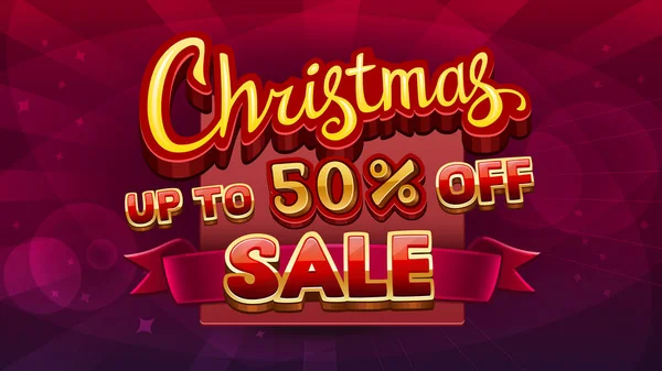 Christmas sale banner. 50 percent off — Stock Vector