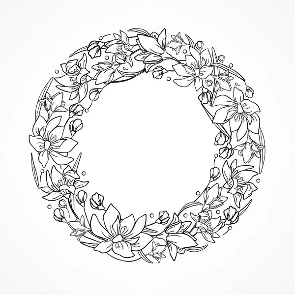 Wreath for coloring — Stock Vector