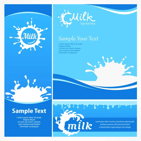 Milk posters Set — Stock Vector