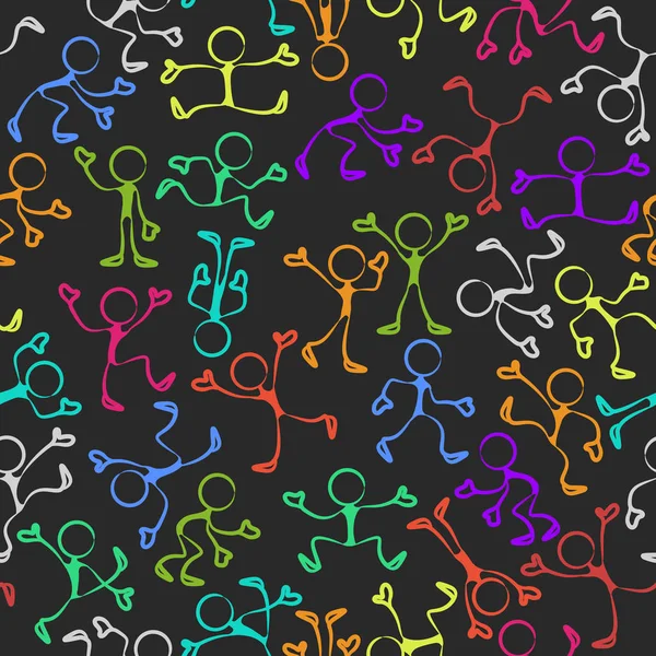 Stick figures motif de couleur — Image vectorielle