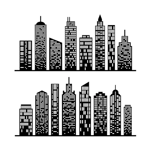 Skyline ville moderne sur blanc — Image vectorielle