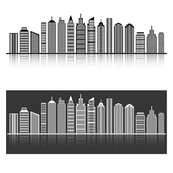 Silhouette de bâtiment skyline de la ville — Image vectorielle