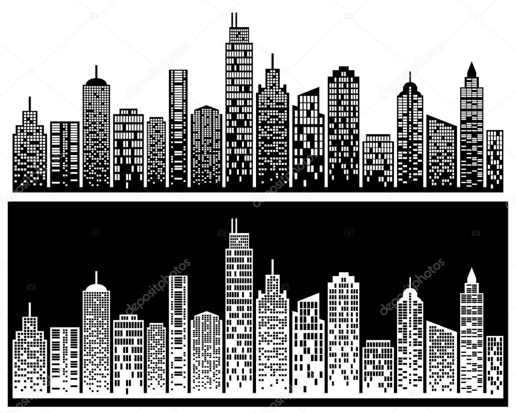 City skyline building silhouette