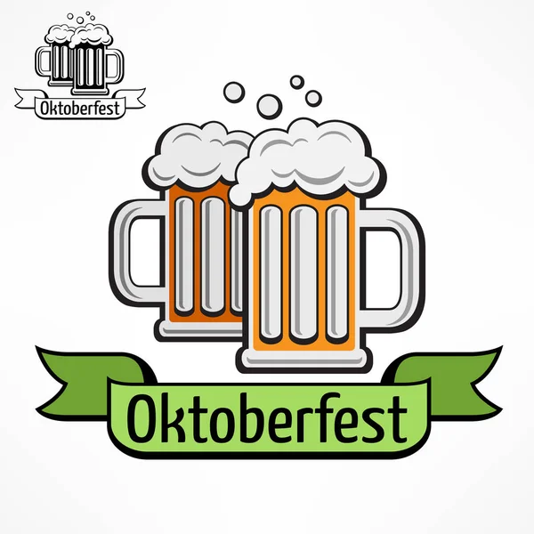 Icona dell'Oktoberfest con nastro — Vettoriale Stock