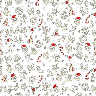 Noel simgeler model kırmızı ve beyaz