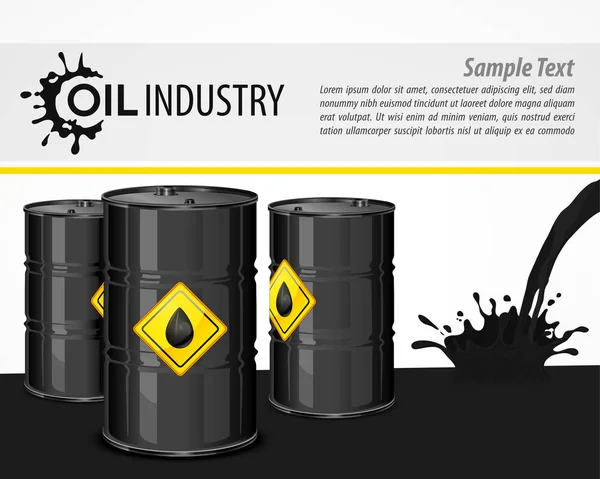 Cartel industrial de petróleo negro — Vector de stock