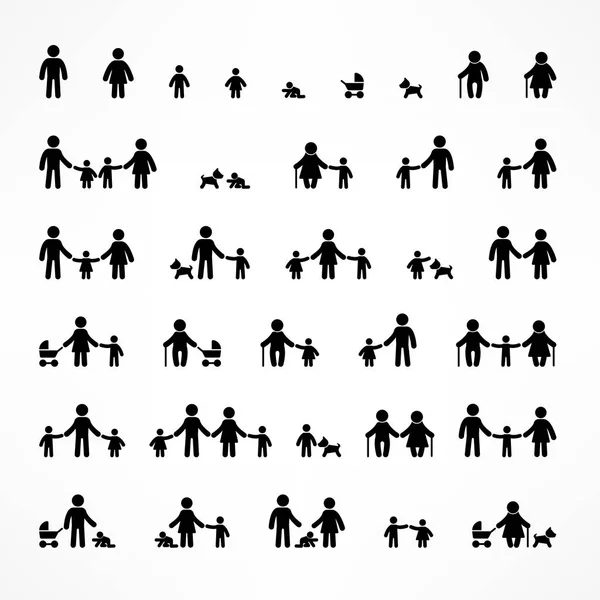 Familie icons set — Stockvector