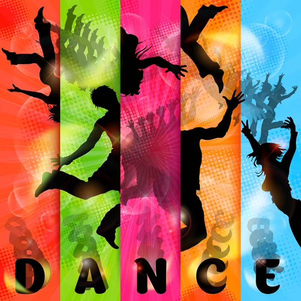 Bailarina figuras de color cartel — Vector de stock