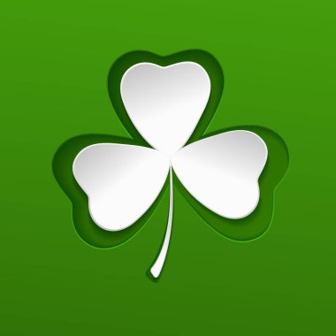 St Patricks Günü desen Yeşil yonca ile bırakın. Vektör.