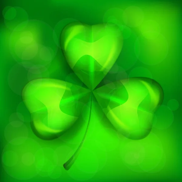St Patricks clover leaf on green. Vector illustration. — Stock Vector