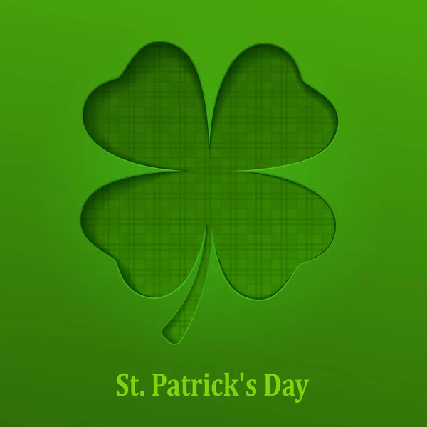 St Patricks şanslı yonca yaprağı yeşil metin üzerinde. Vektör. — Stok Vektör