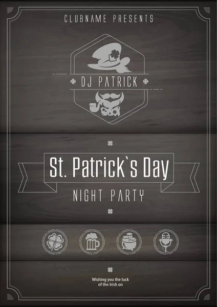 Sint Patrick Day poster op donker. Vectorillustratie. — Stockvector