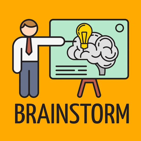 Brainstorming. Vector illustration. — Stock Vector