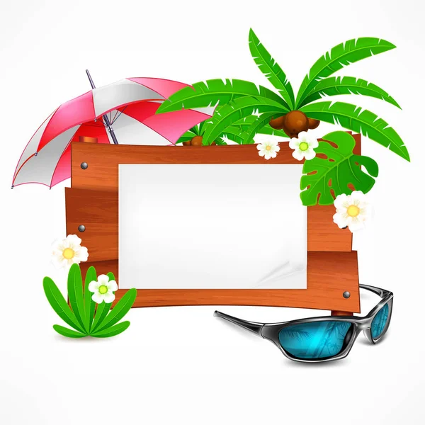 Panneau d'été sur blanc. Illustration vectorielle . — Image vectorielle
