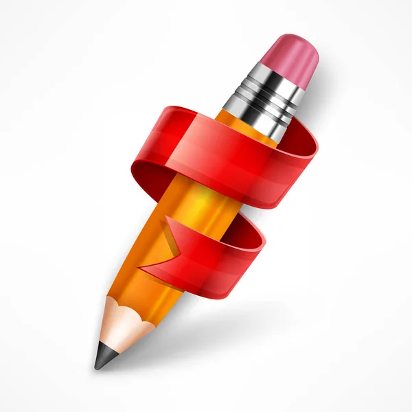 Pencils ribbon. Vector illustration. — Stock Vector