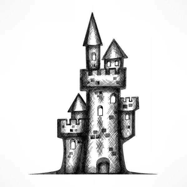 Retro Castle krokisi — Stok Vektör