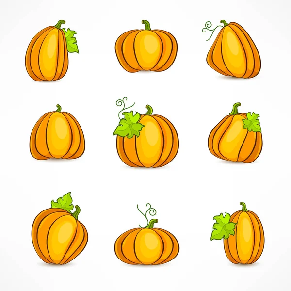 Set de calabaza amarilla — Vector de stock