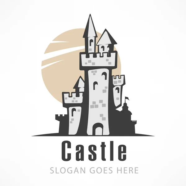 Logo Castillo retro Vector de stock