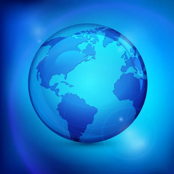 Globe Sphere Earth på blå Stockillustration