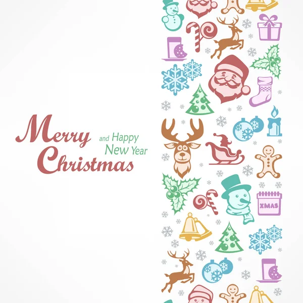 Merry Christmas card in color — Stock Vector