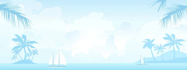 Travel Island Maisema Käsite Matkatoimisto Sininen Vektoriesimerkki — vektorikuva
