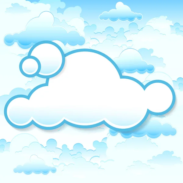 Blauwe Lucht Wolken Landschap Achtergrond Vector Illustratie — Stockfoto