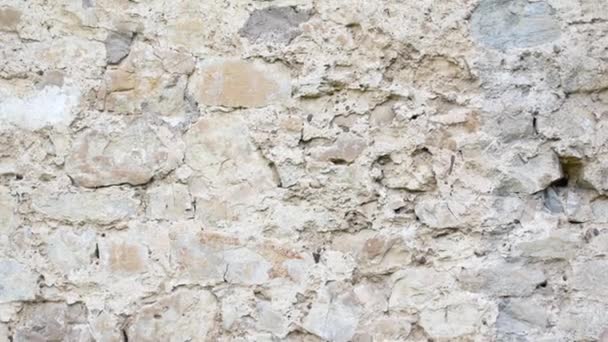 Filmagem retro pedra parede fundo textura — Vídeo de Stock