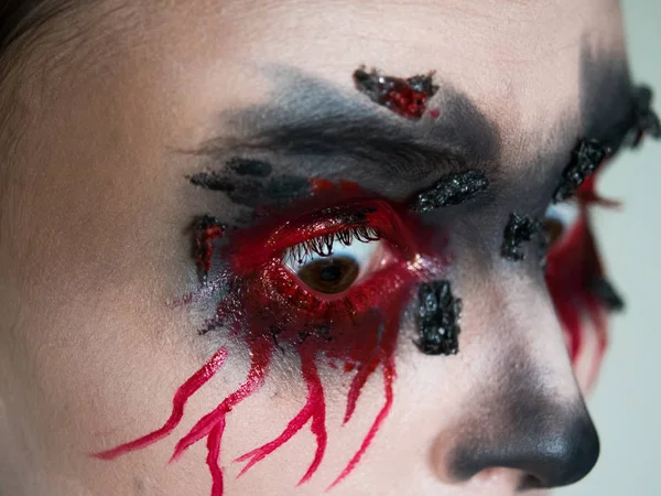 Portrait of a female vampire over black background — Stock Photo, Image