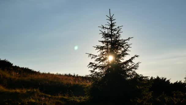 Dramática nube en movimiento timelapse en el paisaje de la naturaleza en la mañana del sol . — Vídeo de stock