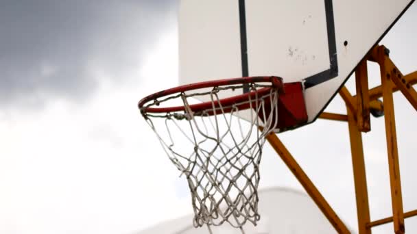 Basketballring. von unten — Stockvideo