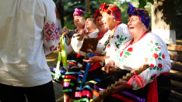 Skovorodinovka, Ucrania 6 de julio de 2019: Fiesta popular nacional étnica Ivan Kupala, celebración tradicional  . — Vídeo de stock