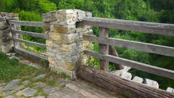 Eski kale, köprü ve çitlerin binaları — Stok video