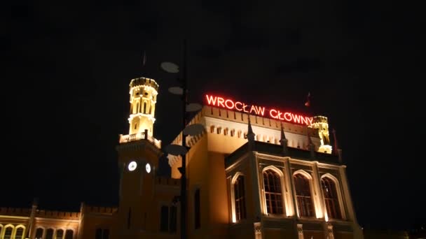 Estación de tren en Wroclaw Polonia — Vídeos de Stock