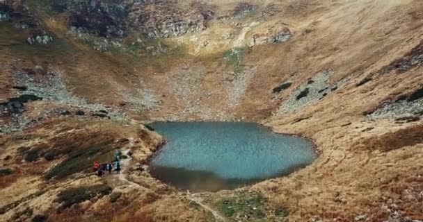 Beautiful Aerial Drone Footage Highland Lake Nasamovyte Carpathian Mountains Popular — Stock Video