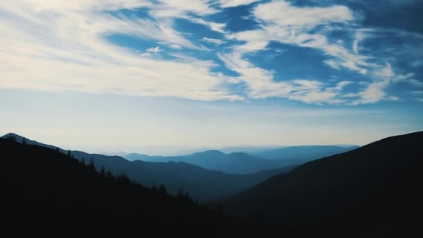 Coucher Soleil Dans Les Montagnes Vidéo Crépuscule Dans Parc Naturel — Video
