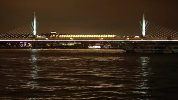 Istanbul Turquie Mai 2018 Beau Premier Pont Bosphore Nuit — Video