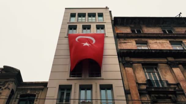 Istanbul Türkei Mai 2018 Die Nationalflagge Der Türkei Flattert Der — Stockvideo