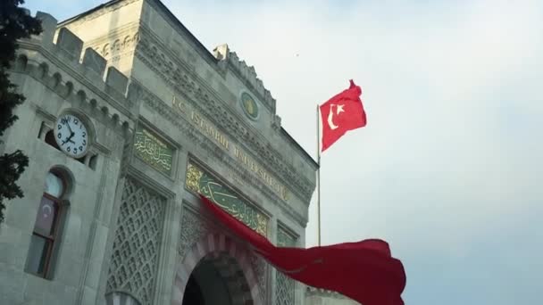 Istanbul Turquie Mai 2018 Drapeau National République Turque Aux Couleurs — Video