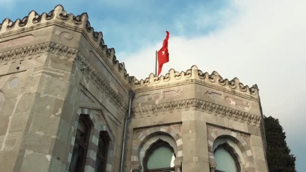 Istanbul Turkiet Maj 2018 Turkiska Republiken Flagga Ljusa Röda Och — Stockvideo