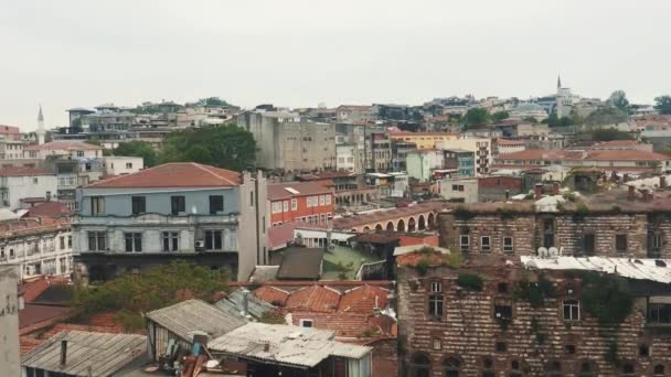 Istanbul Turkije Mei 2018 Oude Stadsgebied Van Istanbul Huizen Daken — Stockvideo