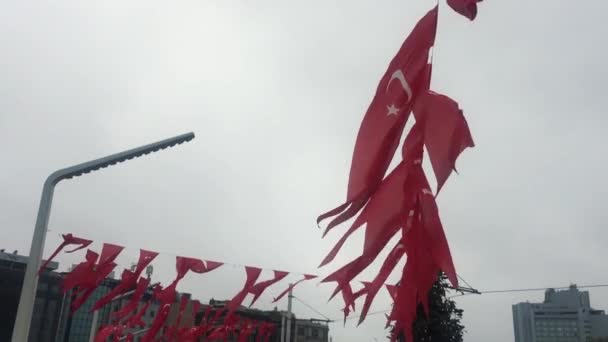 Istanbul Turkije Mei 2018 Straat Versierd Met Nationale Turkse Rode — Stockvideo