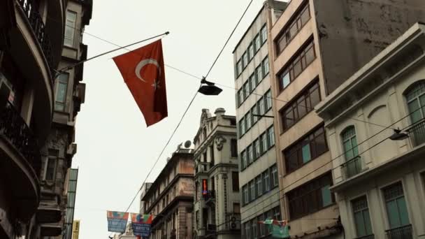 Istanbul Turkey May 2018 National Flag Turkey Flatter Pole Turkish — стоковое видео