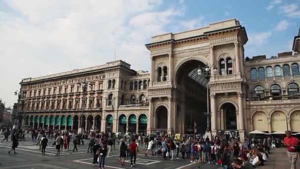 Milão Itália Outubro 2018 Praça Bela Piazza Del Duomo Com — Vídeo de Stock
