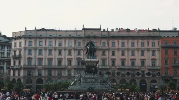 Mediolan Włochy Października 2018 Piękne Piazza Del Duomo Plac Pomnikiem — Wideo stockowe