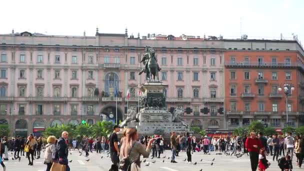 Milan Italie Octobre 2018 Belle Place Piazza Del Duomo Avec — Video