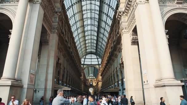 Milão Itália Outubro 2018 Galleria Vittorio Emanuele Footage Mais Antigo — Vídeo de Stock