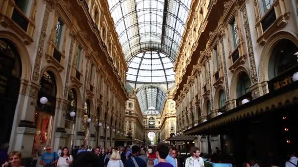 Mediolan Włochy Października 2018 Materiałów Galleria Vittorio Emanuele Najstarszy Włoski — Wideo stockowe
