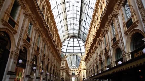 Mediolan Włochy Października 2018 Materiałów Galleria Vittorio Emanuele Najstarszy Włoski — Wideo stockowe