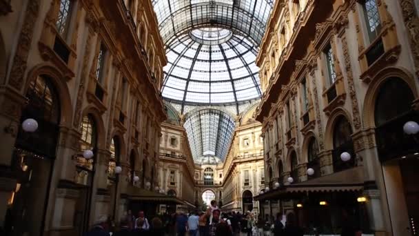 Mailand Italien Oktober 2018 Galleria Vittorio Emanuele Footage Älteste Italienische — Stockvideo