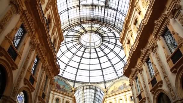 Milán Italia Octubre 2018 Imágenes Galleria Vittorio Emanuele Centro Comercial — Vídeos de Stock